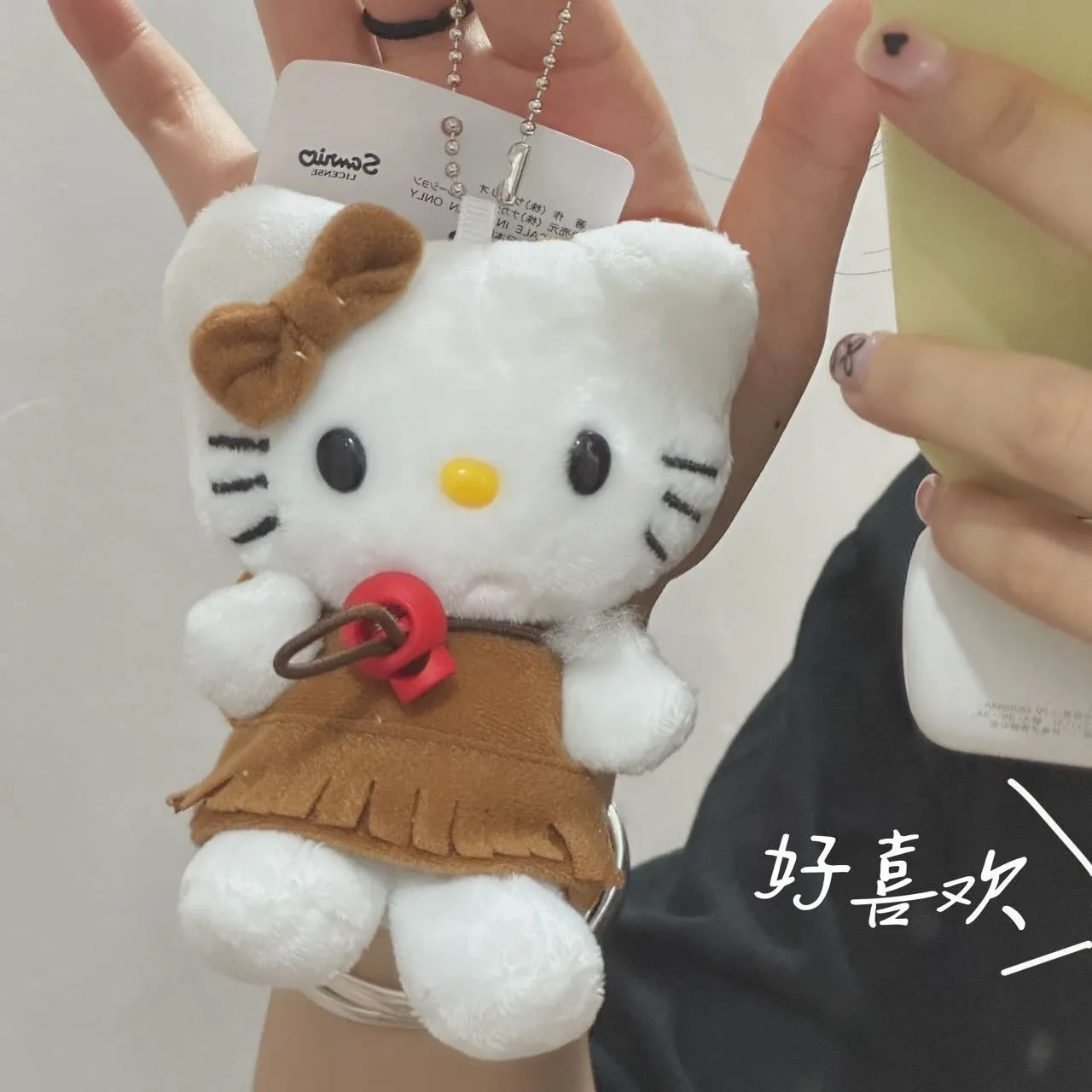 Hello Kitty Pendant Girl Heart Creative Gift Japanese Student Plush Bag Keychain Ornament Anime Accessories