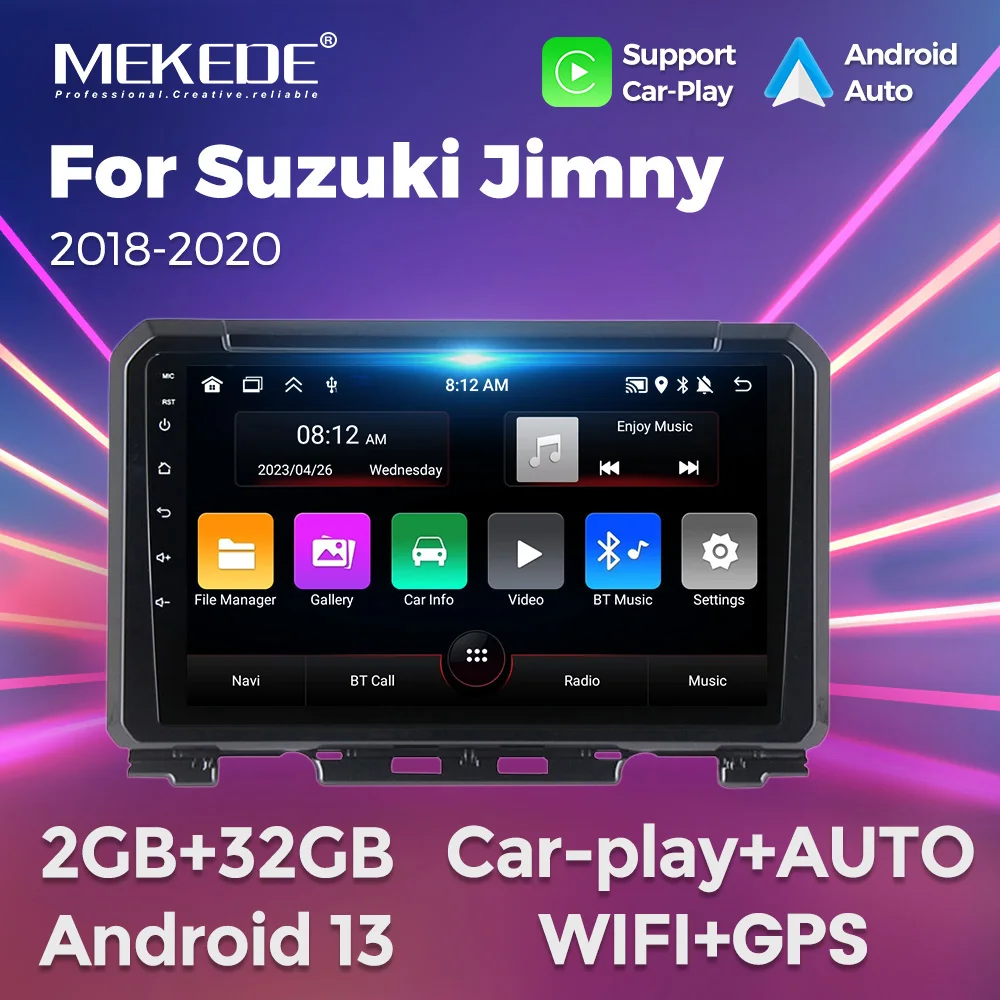 

MEKEDE 9inch Android 13 WIFI+GPS All-in-one Car Radio for Suzuki Jimny 2018-2020 Car-Play+AUTO Navigation Multimedia Player BT