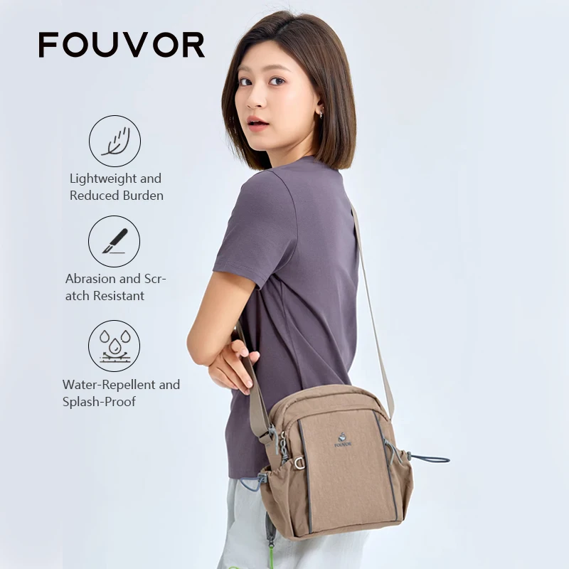 

Нейлоновая сумка через плечо Fouvor, женская повседневная водонепроницаемая легкая сумка через плечо, женская спортивная сумка для путешествий и поездок на работу 3073-15