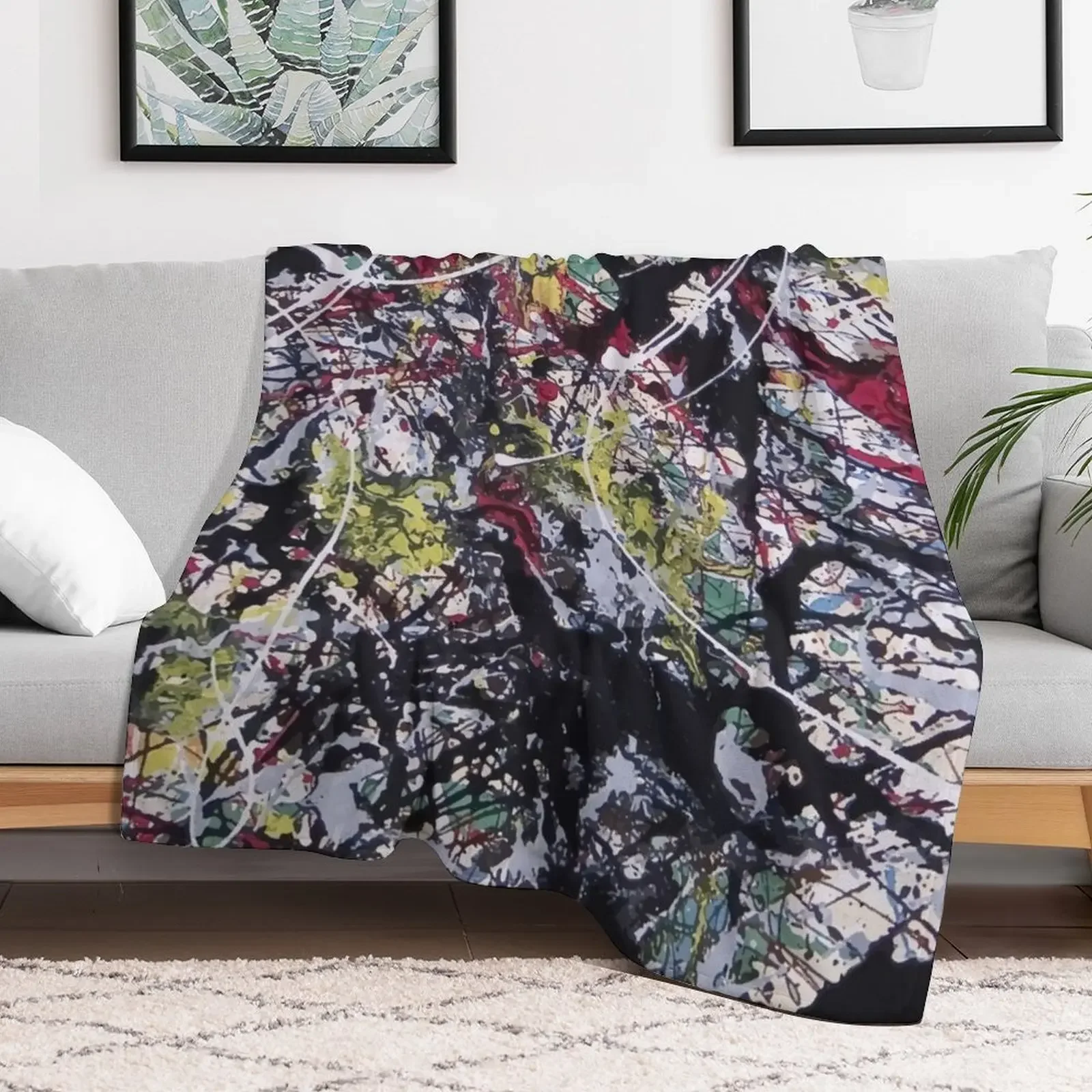 J.Pollock style art digitally vectorised Throw Blanket Retros for sofa Single funny gift Blankets