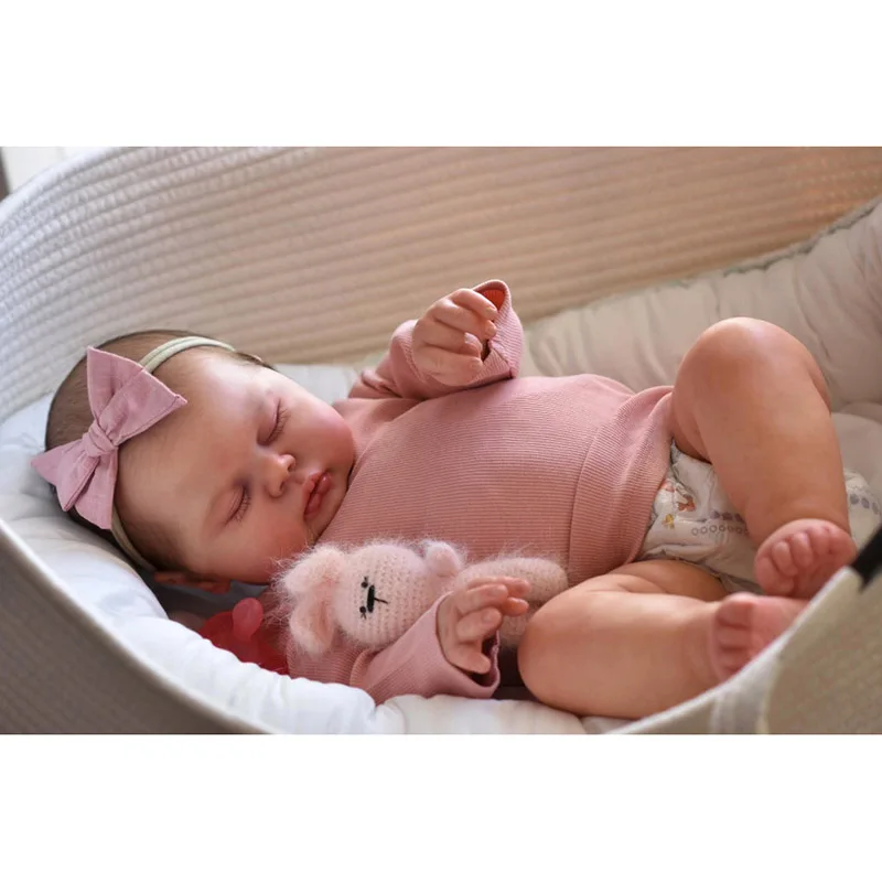 

19-дюймовая реалистичная кукла Reborn Toddler Pickle Sleeping Baby из мягкой тканевой кожи 3D с видимыми венами Muñecas Reborn Dolls