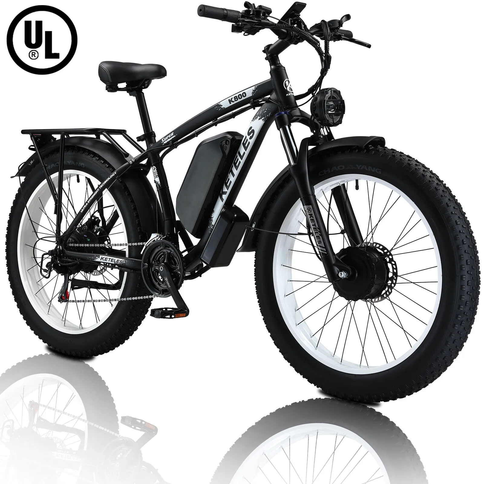 2000W Dual Motor Electric Bicycle 26" Fat Tire E-Bike 48V/23Ah for Adult image 4