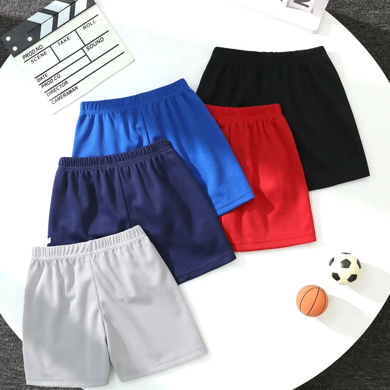 5/1 Pcs Boys' Summer Quick-drying Sports Multicolor Shorts Children's Leisure Joker Fashion Letters Beach Pants Girls' Outdoor