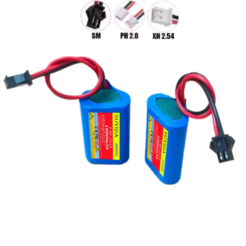 14500 2S1P 7.4 فولت بطارية ليثيوم أيون حزمة 1000 مللي أمبير مناسبة لعبة الطاقة مدفع رصاصة المياه ملحقات لعبة بطارية 7.4 فولت RC اللعب