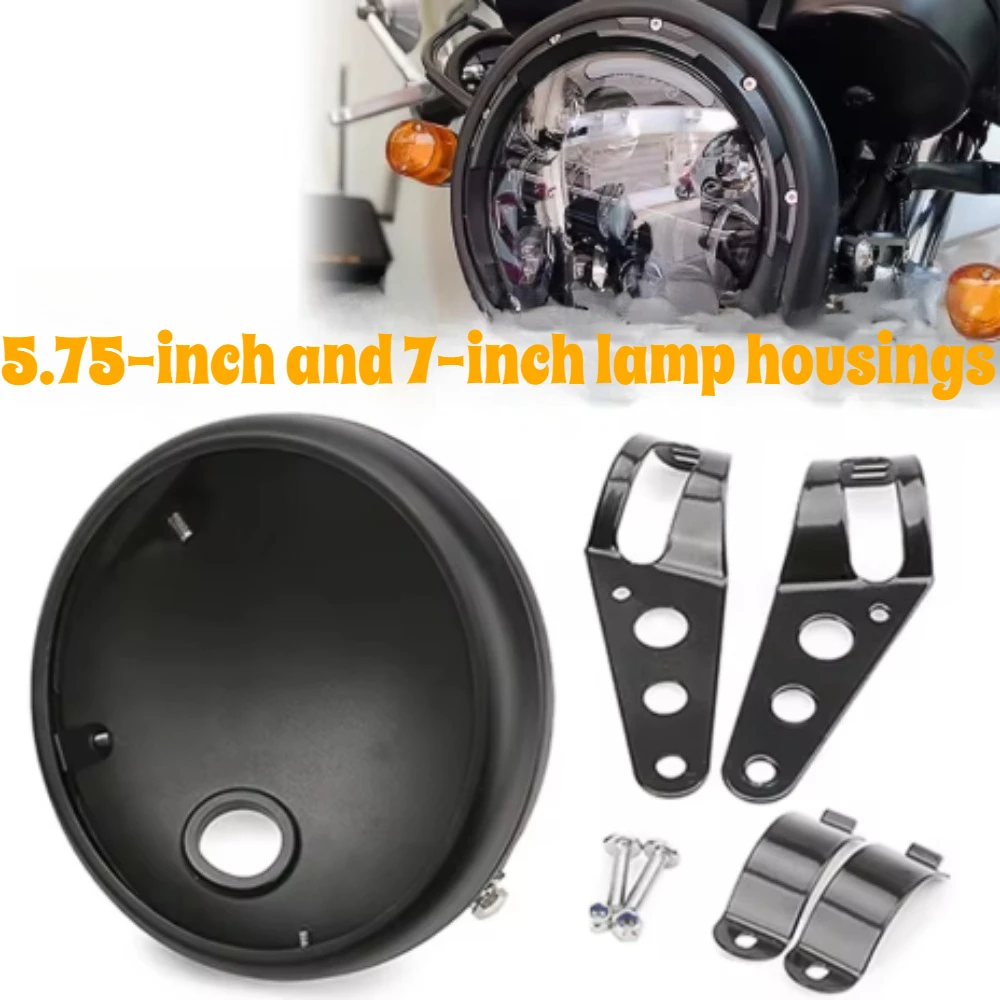 Universal Retro Cafe Racer Headlight Base Bracket 5.75 Inch 7 Inch LED Lamp Housing For Harley Yamaha Suzuki