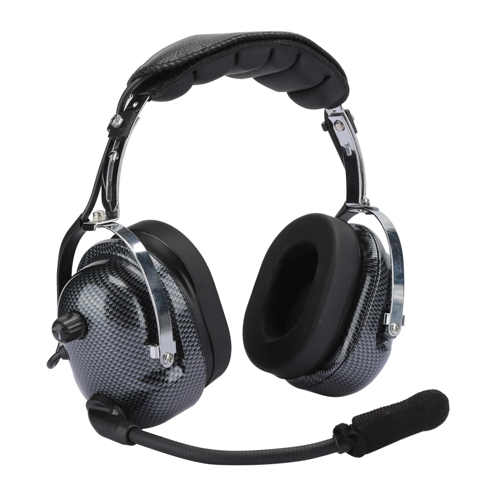 Aviation Noise Canceling Headset for BAOFENG Leather Ear Cushion Waterproof Racing Headphone with MIC Soft Noise Reduction