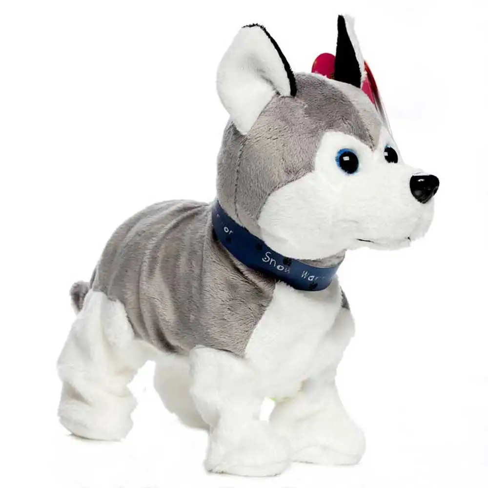 Robot de peluche electrónico para niños, juguete interactivo de Husky inteligente, Control de sonido, Animal, cachorro, mascota, paseo, ladrido, regalo