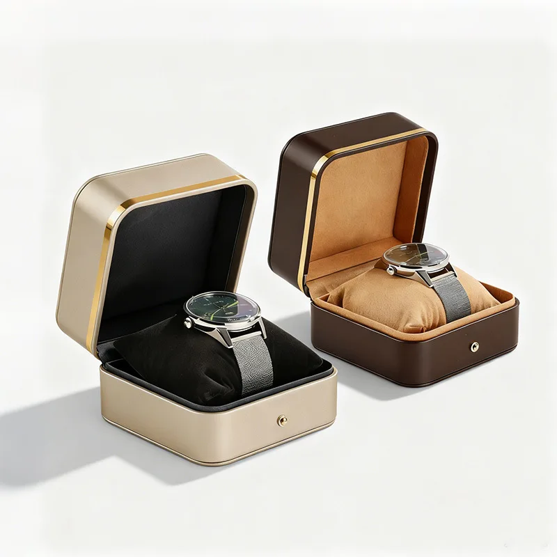 

Watch Storage Box PU Leather Single Display Case Wristwatch Watch Holder Travel Jewelry Watch Organizer For Men Gift