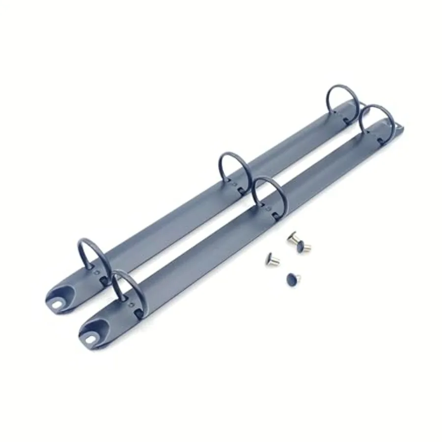 Cuaderno de tamaño de letra estándar de Metal negro mate, mecanismo de carpeta de 3 anillas, capacidad de 1 ih, 3 anillos tóricos, encuadernación de hojas sueltas, Spines Co, 2 uds.