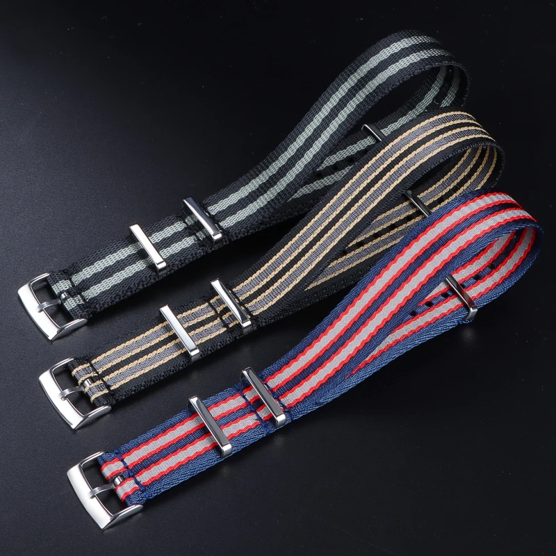 20mm Nylon Bracelet Soft for Omega Speedmaster 007 Seatbelt Wristband Military Sport Retro Watchband for Seiko Strap Braid Belt
