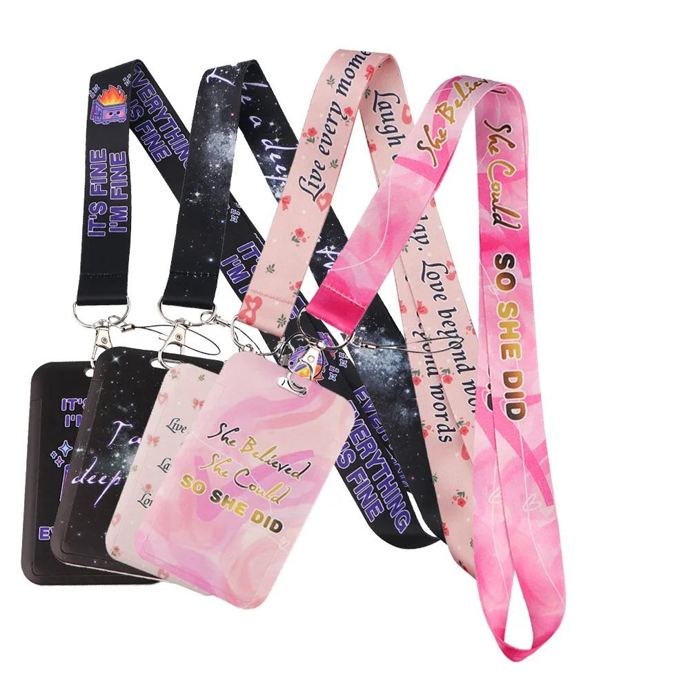 Cartoon Lanyard For Keys ID Card Cover Badge Holder Business Phone Charm Key Lanyard Neck Straps Keychain Fashion Accessories