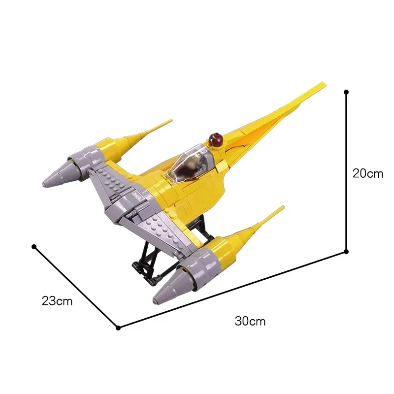 Space Series N-1 Yellow Aircraft High-tech Navigator Airplane Building block model MOC-13997 Toys for Children Birthday Gift