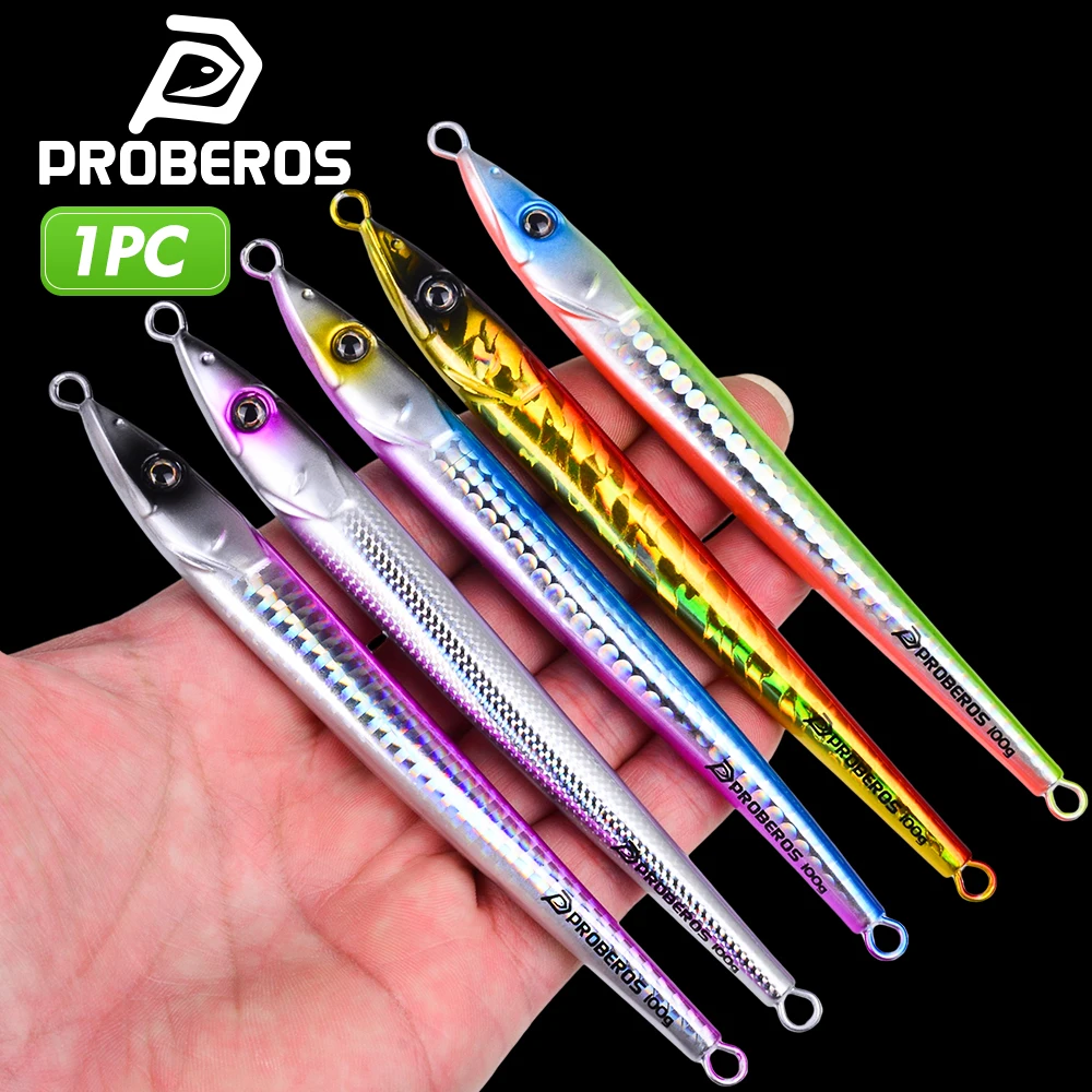 Leurre de pêche Proberos 1PC Jig Lure 30g 40g 60g 80g 100g, jigs à longue portée, leurre métallique pour la pêche en bord de mer, la pêche en bateau, la pêche en eau de mer