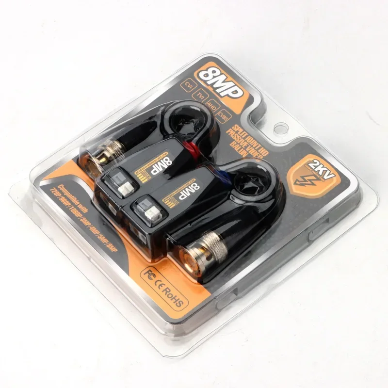 1Pairs 8MP BNC Video Balun Connector Transmission Twisted Pair Transmitter Cctv Cable Support HD 8MP AHD/CVI/TVI Camera