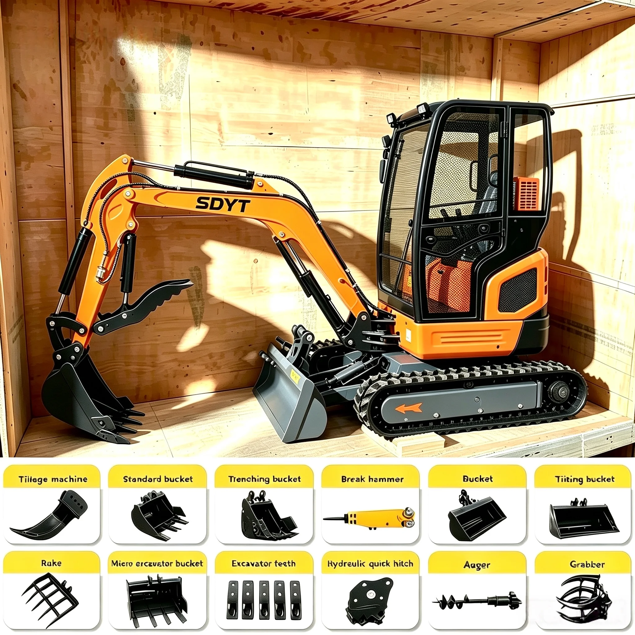 Ce Approved 2.6ton Mini Excavator Complete Working Attachments For Villa Yard Digging And Site Preparation Works Customized