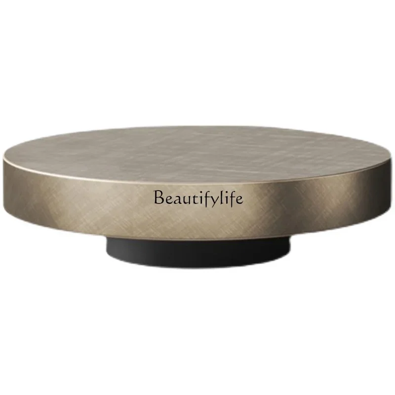 

LJY-*Light luxury round coffee table tempered glass stainless steel modern simple creative designer side table