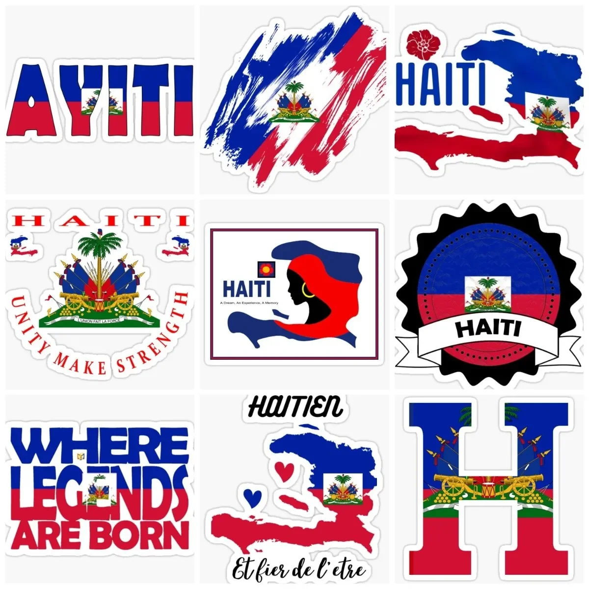 

Haitian HT Flag Map Emblem Creative Sticker Laptop Motorcycle Window Wall Car Truck Bicycle Van Glass Helmet Decal Accessories