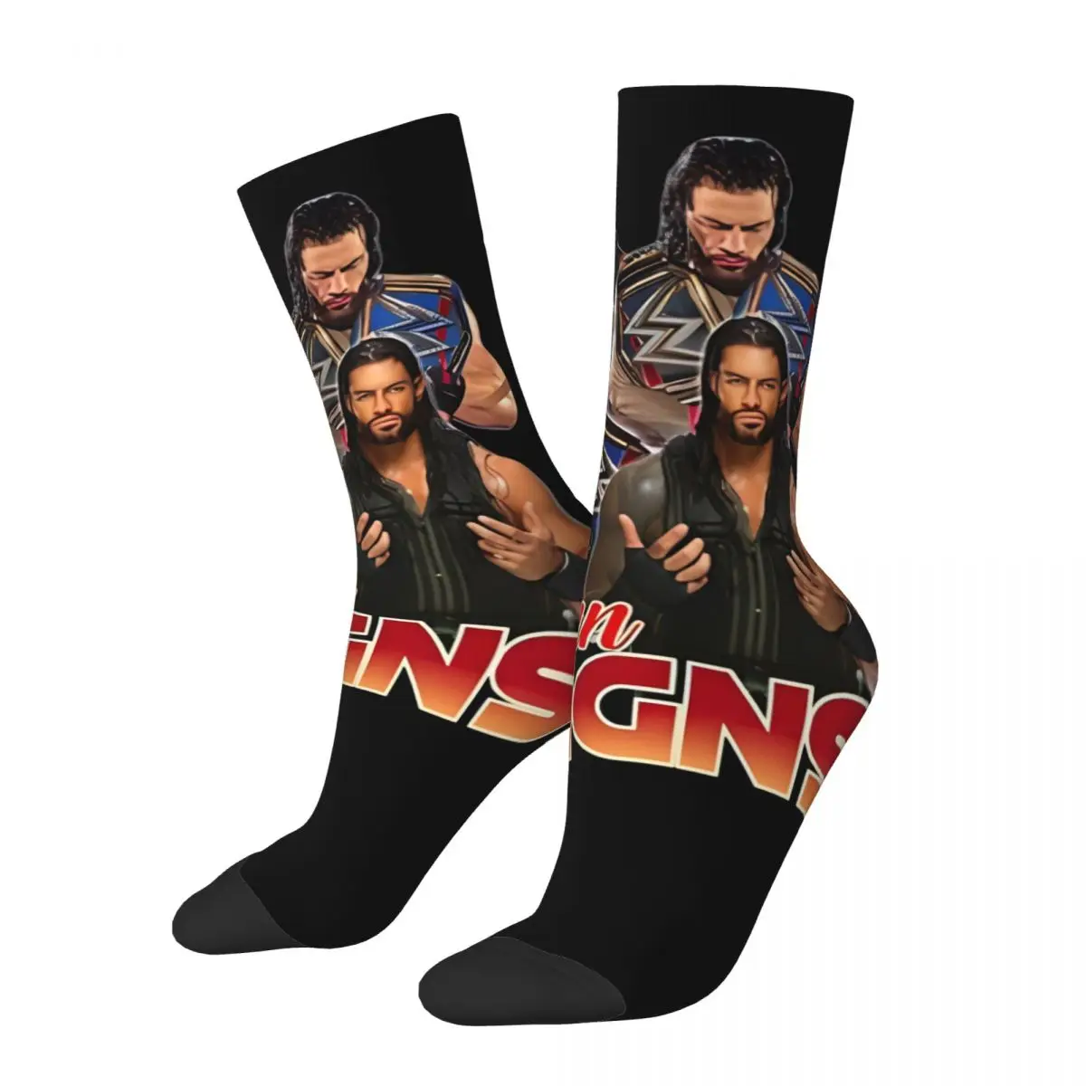 Casual Unisex Wrestling Roman Reigns Acknowledge Me Theme Socks Merchandise Crew Socks Warm Birthday Present