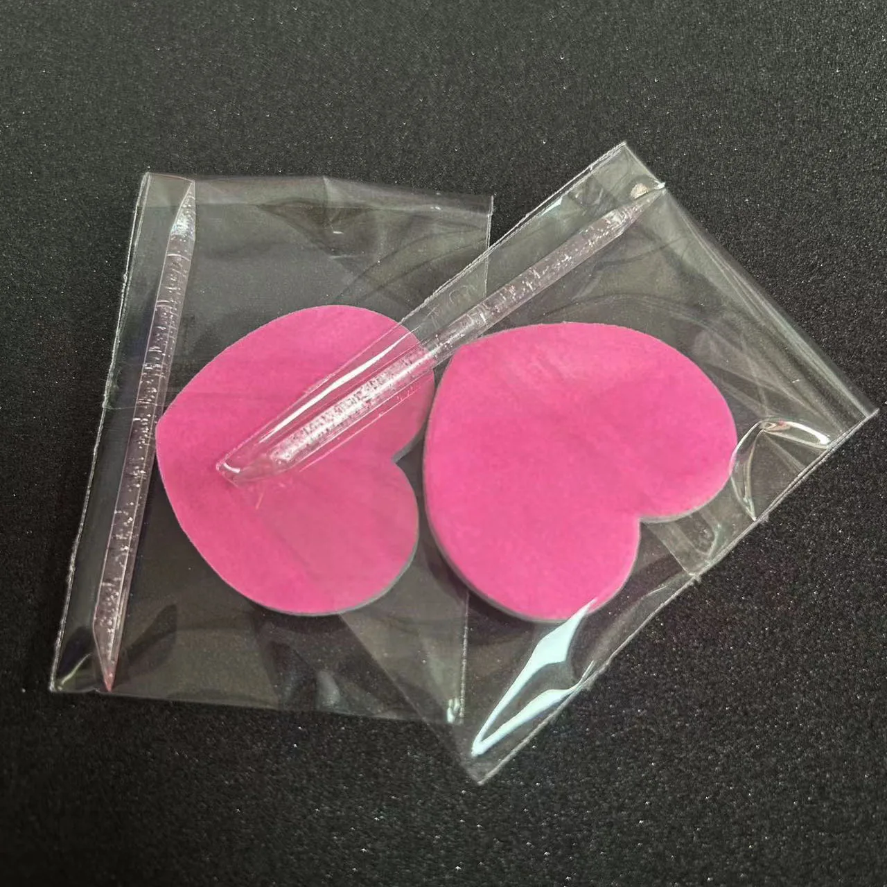 10-delige manicureset pedicureset wegwerp nagelkit roze hart nagelvijl nagelriemschuiver