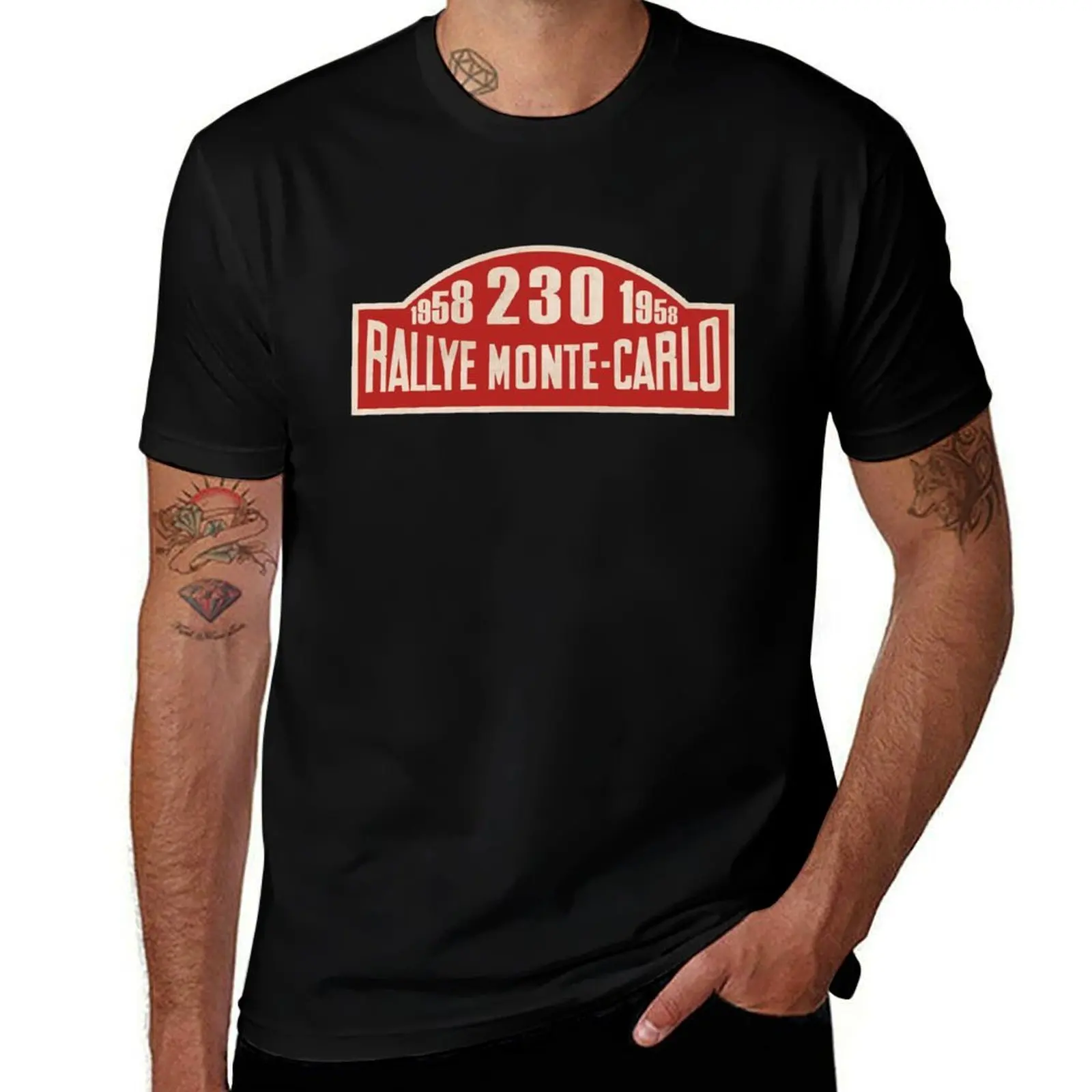 Rallye Monte Carlo 1958 Sign T-Shirt Classic Basic Casual T-Shirt