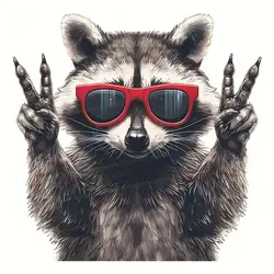 Charming Raccoon Wall Sticker Bathroom Toilet Living Room Decor Cabinet  Refrigerator Home Decor Decals S131