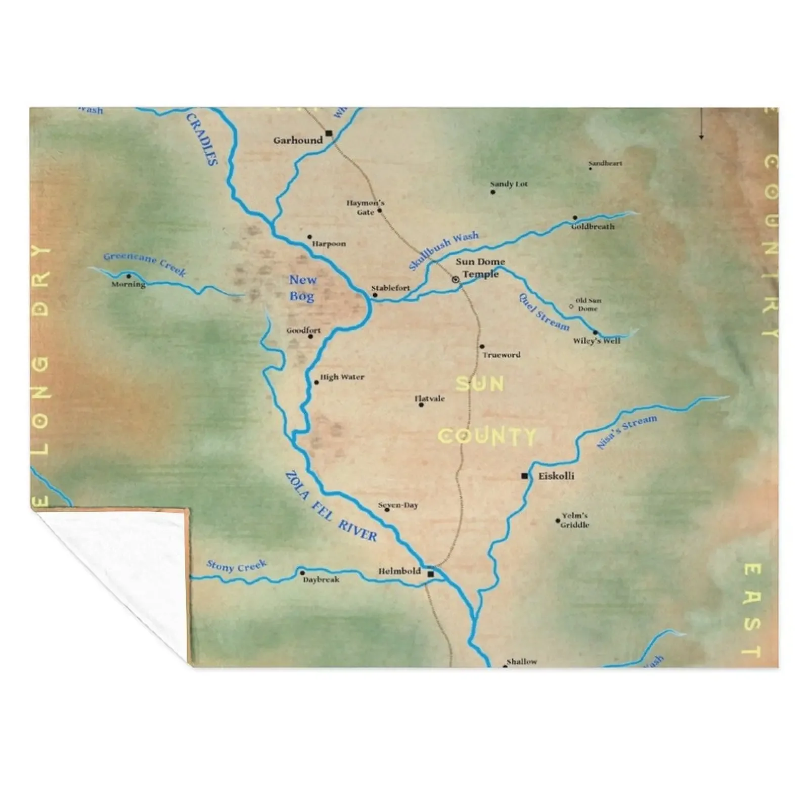 

Map of Sun County - Prax Throw Blanket Soft heavy to sleep Hair Cute Blankets