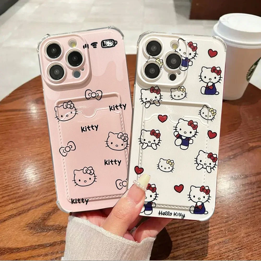 Hello Kitty Phone Case For VIVO Y17S Y15S Y21 Y20 Y35 Y02 Y02S Y15A Y01 Y15C Y21 Y33T Y33S Y21S Y91 Y93 Card Holder Wallet Cover