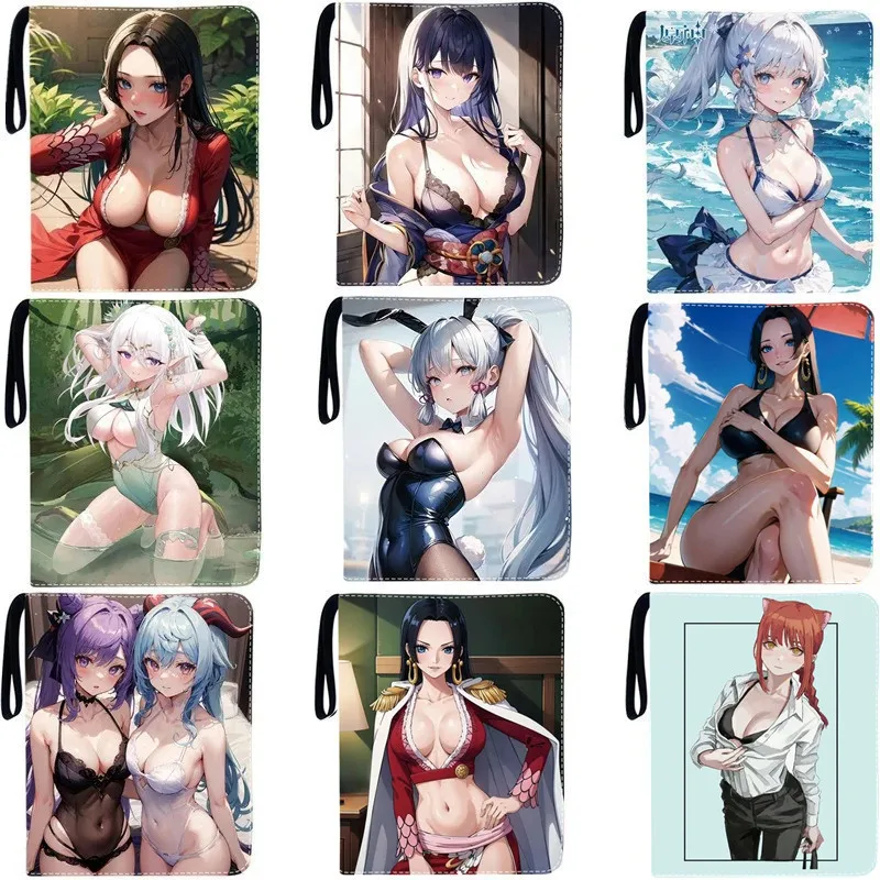 900pcs Genshin Impact ONE PIECE sexy goddess Card Album Book Folder 9 Card Slots Zipper Double Pocket Zipper Card Binder Holder