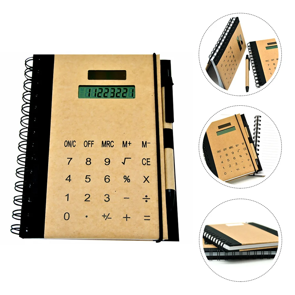 Solar Powered Calculator Notepad Multifunctional Business Supplies Thick Paper Prevents Ink Through Pages DIY Scrapbooking