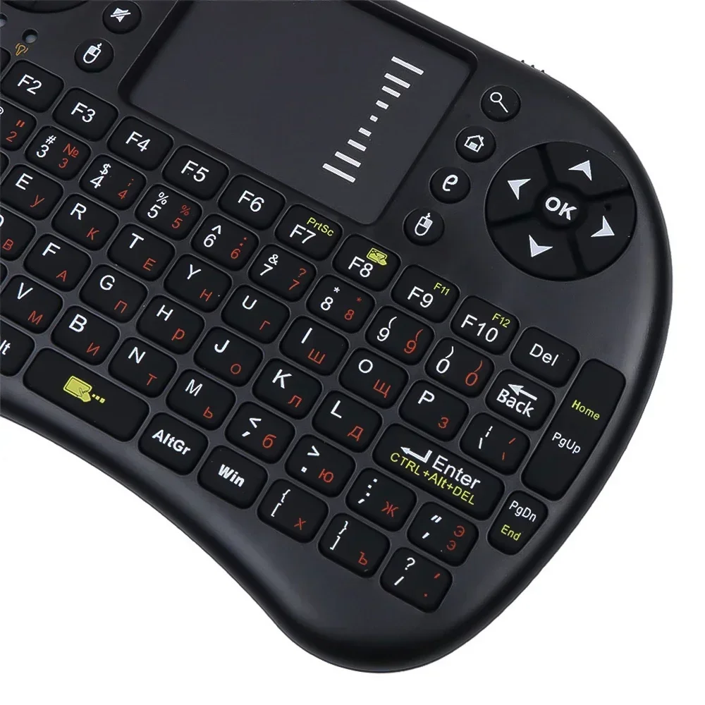 i8 2.4GHz Mini Keyboard Wireless Keyboard 3 Color Backlit English Russian Air Mouse with Touchpad Remote Control For PC Laptop