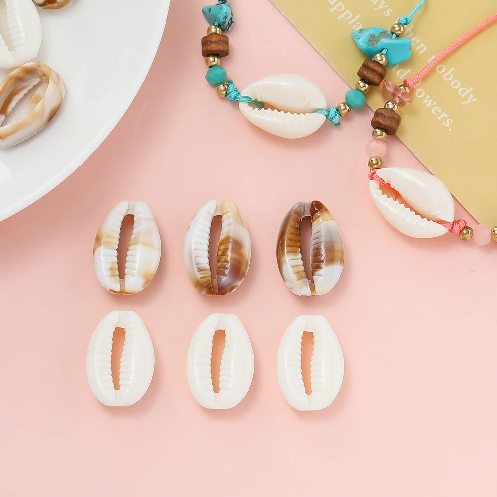 

20Pcs Spacer Loose Beads Acrylic Ocean Style 13×19.5mm Shell Shaped Beads for Necklaces Jewelry Crafts Earrings Making Findings