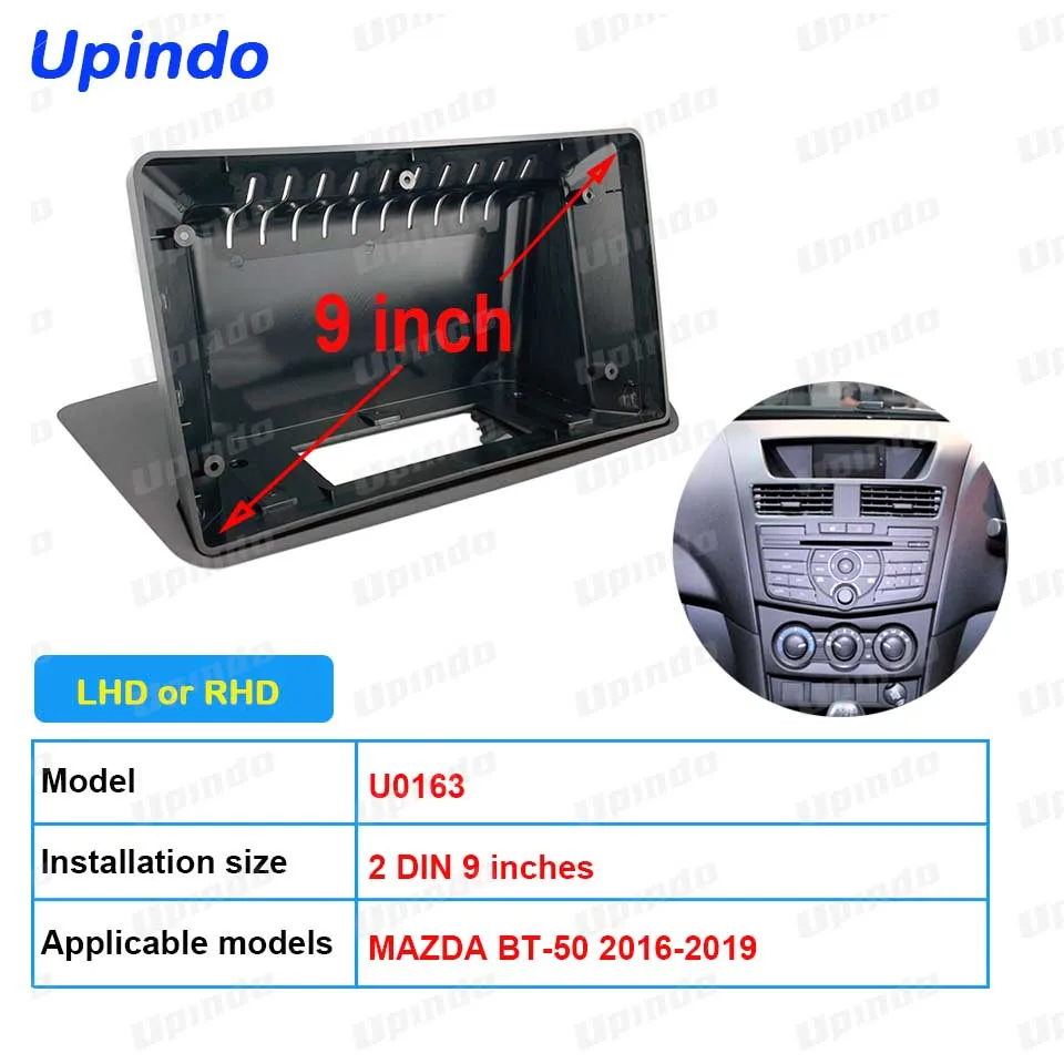 

9-дюймовая автомобильная стереосистема Android, комплект рамки для приборной панели MAZDA BT-50 2016-2019, 2 Din-радио, GPS, ABS, рамка, установка панели лицевой панели