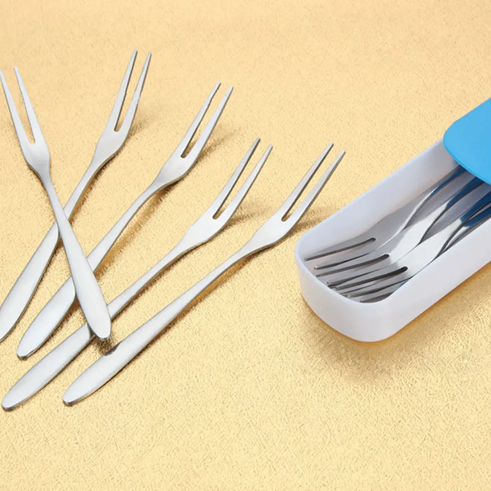 

20 Pcs Three-pronged Fork Stainless Steel Fruit Dessert Party Forks Silverware Mini