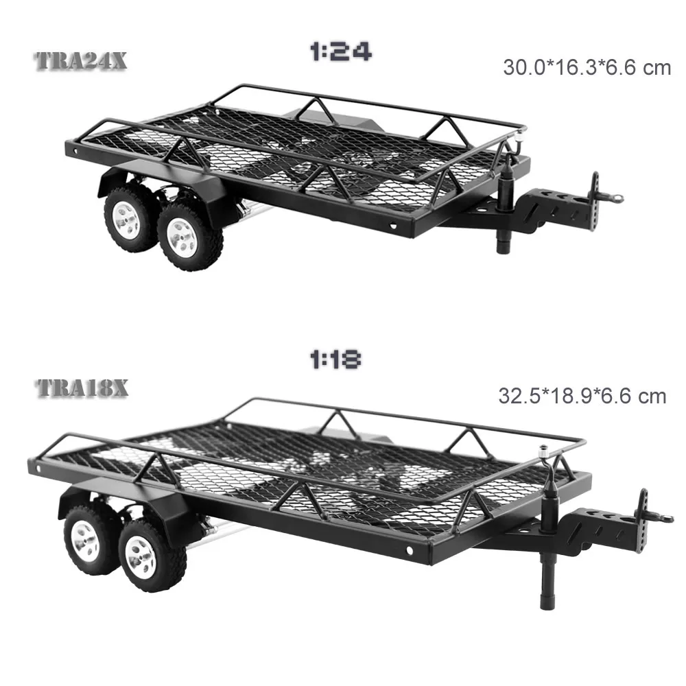 PMM Sakura TRA18X TRA24X 1/18 Metal Trailer Crawler Axial Carrier TRX4M SCX18 FCX24 Spray Paint Truck RC Upgrade Parts Frame KIT