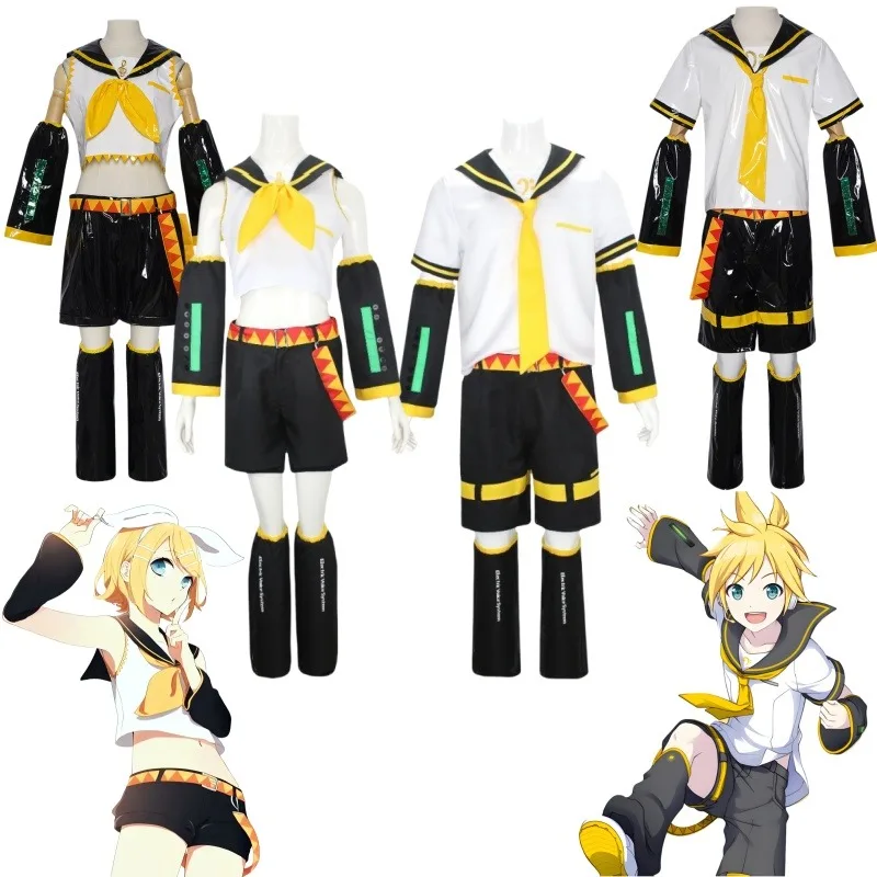 

Аниме Рин Лен Косплей Костюм Кагамина Лен/Рин Костюм Кагамине JK Униформа для Хэллоуина Вечеринка Рождество Comic Con наряды подарок