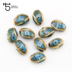 15mm 10pcs Flower Glaze Ceramic Porcelain Beads Jewelry Accessories Diy Bracelet Wholesale Beads For Jewelry Making T101