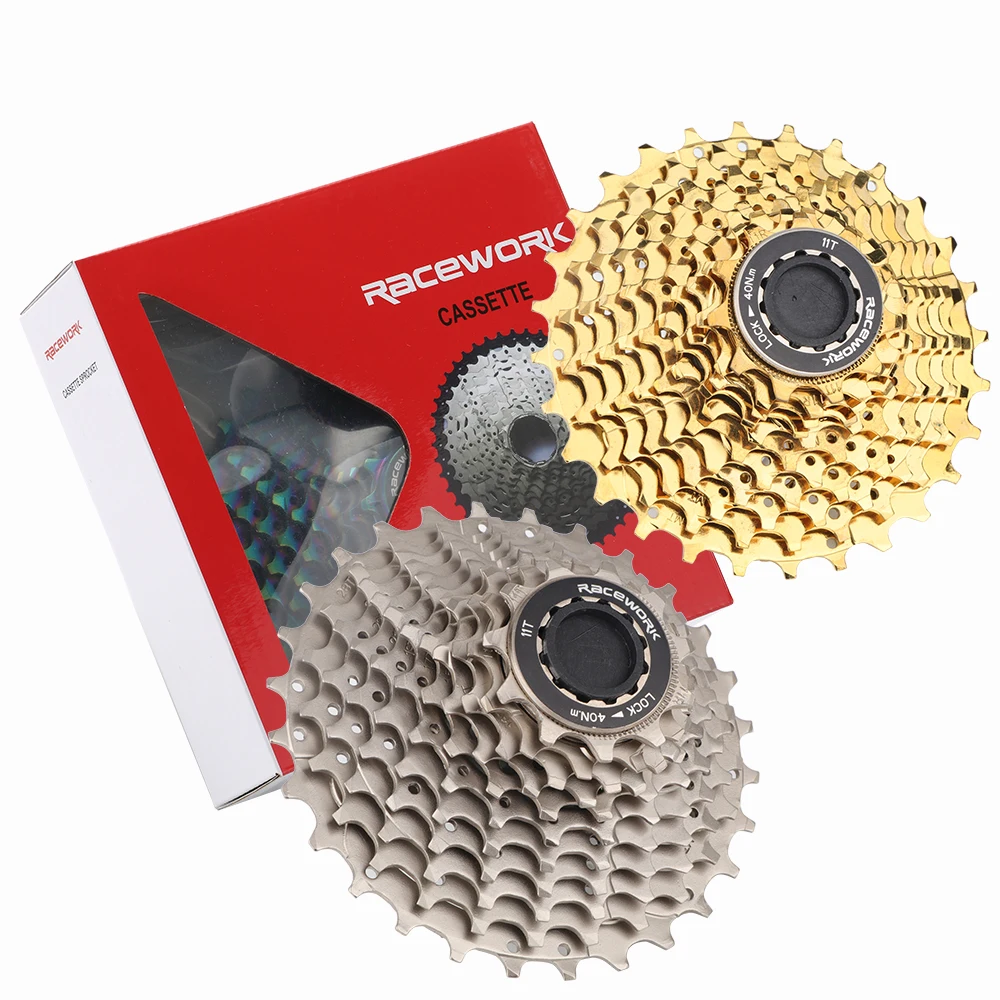 RACEWORK Road Bike 11 Speed Cassette 28/32/34T Bicycle 12S Freewheel Gold Silver Rainbow Flywheel For Shimano 105 R7000 R8000