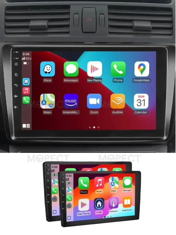 MOPECT 9/10 Zoll Autoradio 6+128GB Universelles Kabelloses Carplay Android Auto Wifi GPS Multimedia Bluetooth IPS Touchscreen Stereo