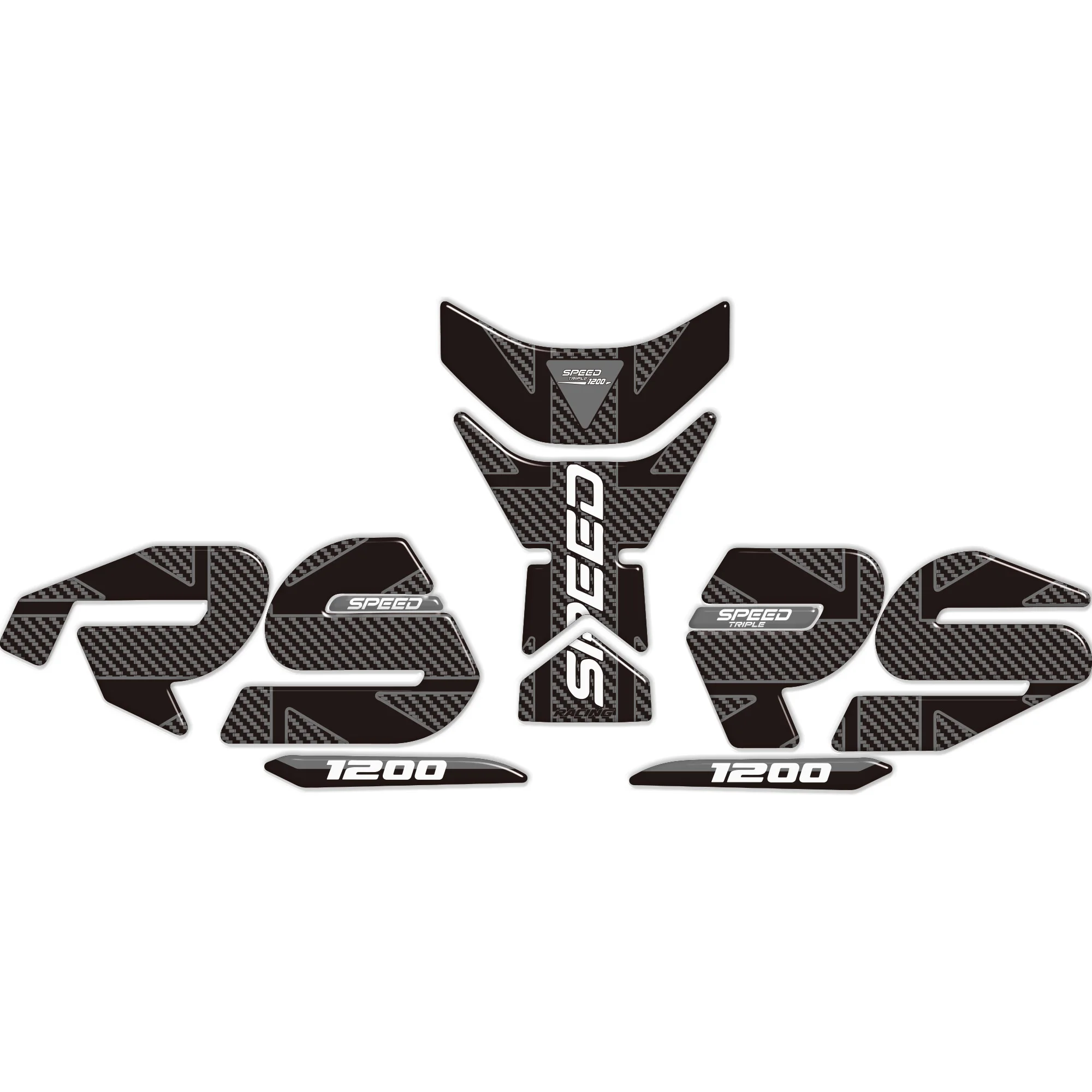 3D Gel Protectors on The Motorcycle Tank Side That are Compatible with Speed Triple 1200 RS