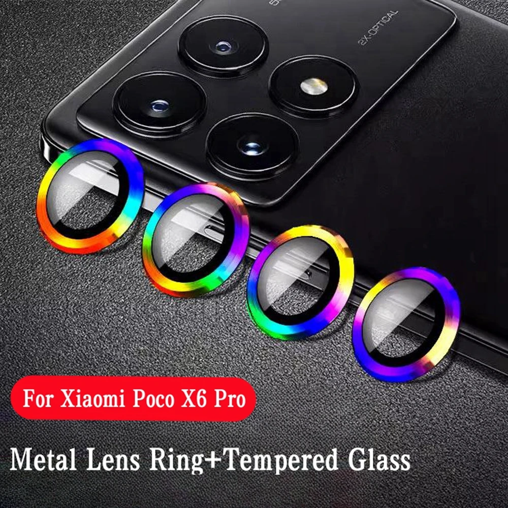 Lens Metal Ring Protector Glass For Xiaomi Poco X6 Pro X6Pro Aluminum Alloy Cover Lens Film For Mi PocoX6 Pro Back Camera Case