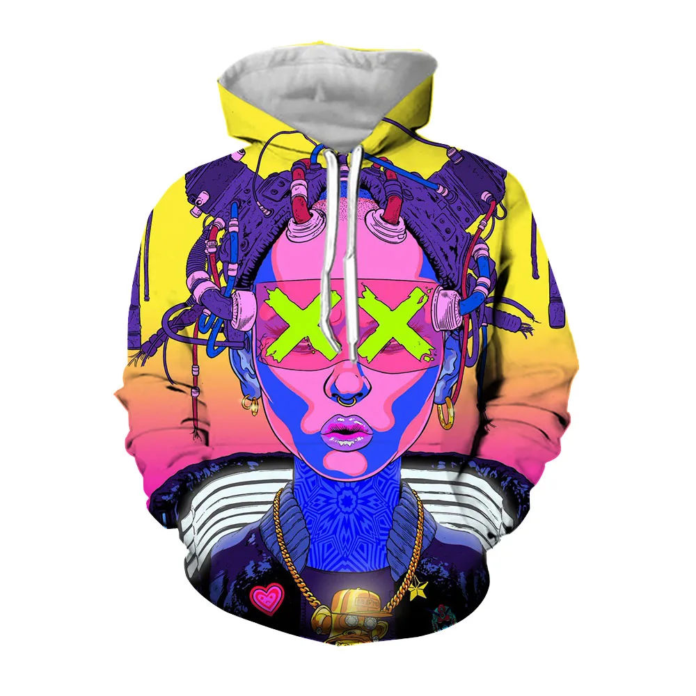 Jumeast 3D Cyberpunk Beauty Printed Sexy Girl Graphic Hoodies For Men Streetwear YK2 Fashion Unisex Hooded Coats Long Sleeve Top