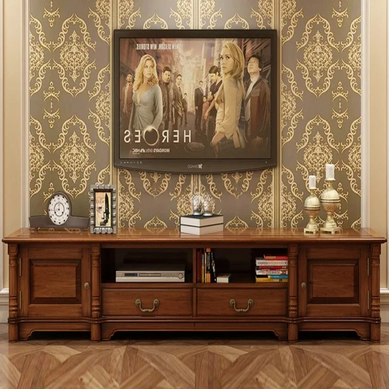 Solid wood TV cabinet coffee table combination complete household locker