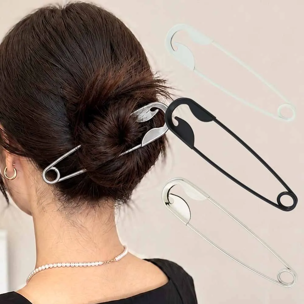 3pcs New Large Safety Pin Metal Hair Forks Claws Barrettes For Women Girls Hair Accessories Hair Sticks Clips Hairpins Headwear image 2