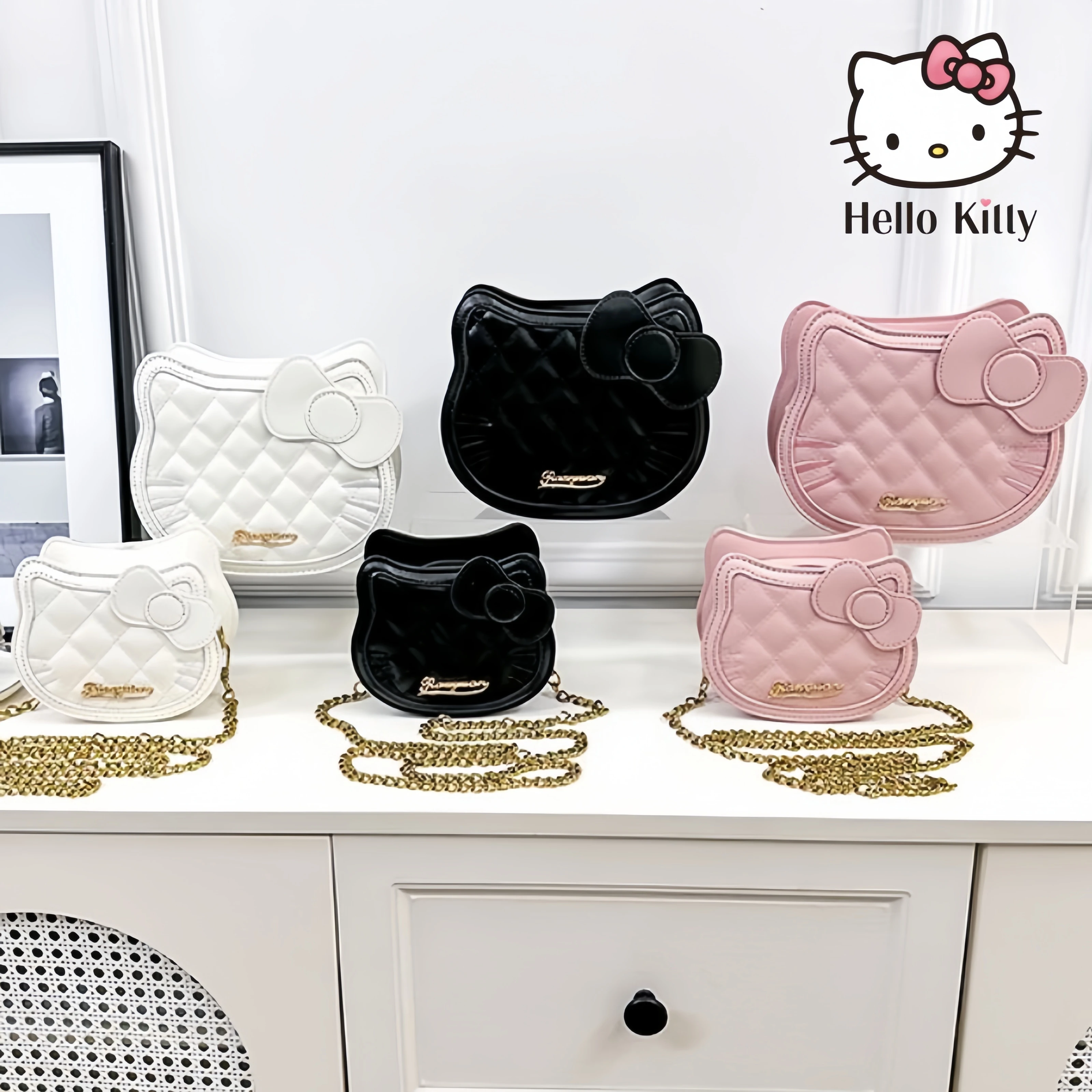 New Hot Sanrio Hello Kitty Shoulder Bag Fashionable Mymelody Wallet Cartoon Purses Handbag Crossbody Simple Rhombic Trendy Gifts