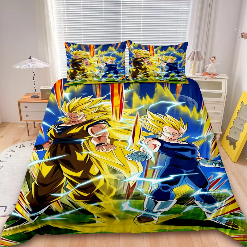 

3 шт., комплект пододеяльников для мальчиков, Dragon Ball Son Goku, комплект постельного белья с героями мультфильмов, пододеяльник, подарки для подростков, декор для спальни