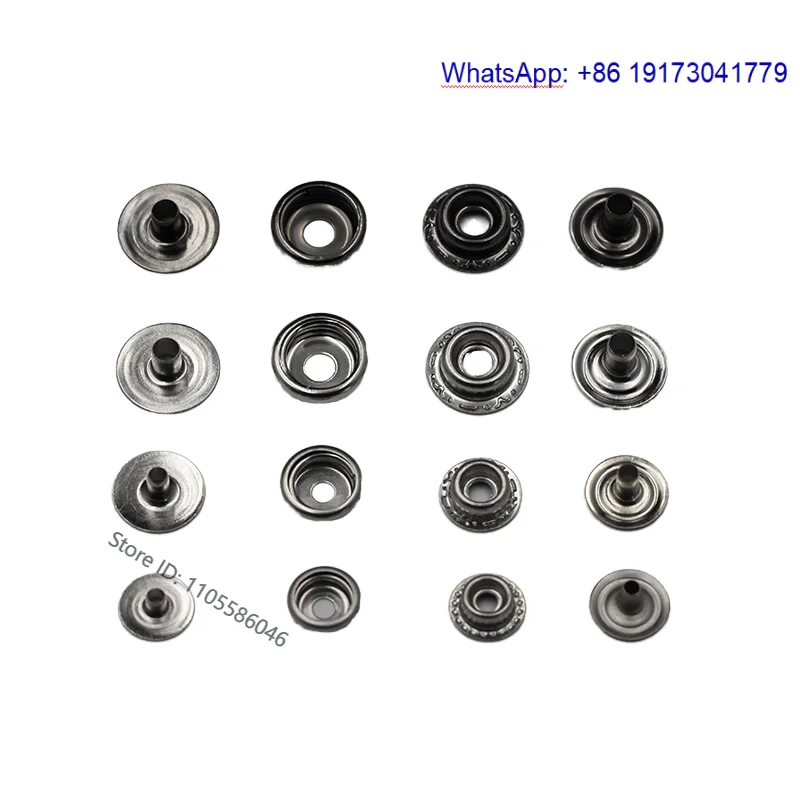 15mm Gunmetal Silver Button Metal Leather Handbag Clothing Button Metal