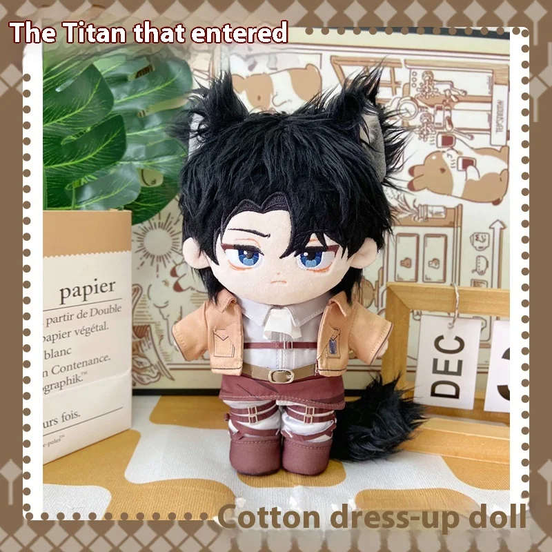 

Stuffed Shingeki No Kyojin Levi Cotton Dolls With Costumes Cute Attack On Titan Animation Plush Puppet Gift Toys For Kids Adults
