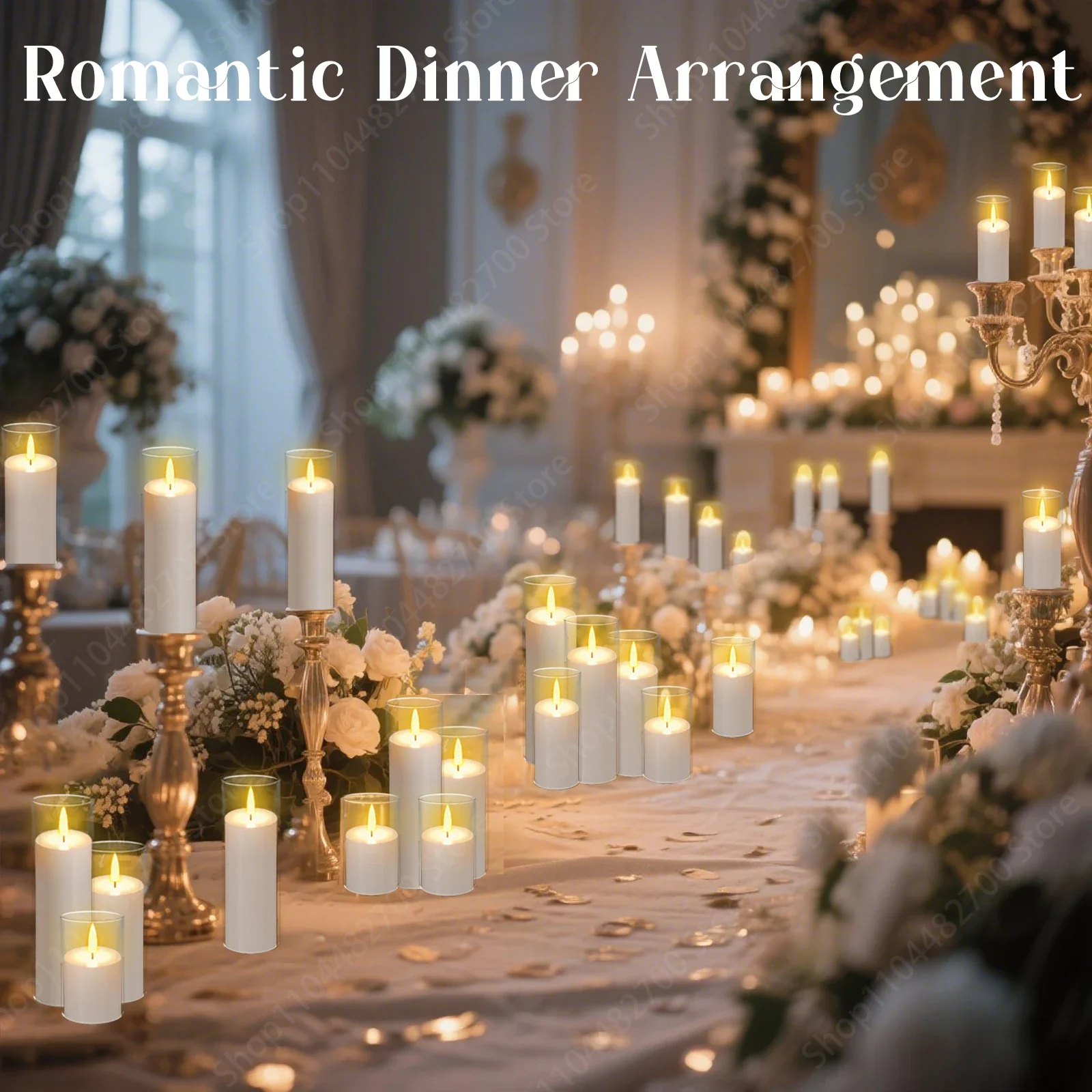10-30Pcs LED Flameless Candles Wedding Candles Flickering Pillar Candles Wedding Concert Decoration Candle with Battery Powered