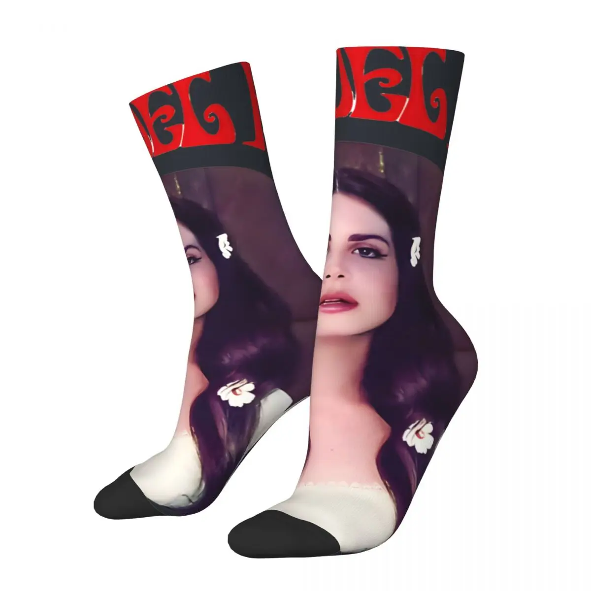 Hip Hop Retro Cool Crazy Men's compression Socks Unisex L-Lana Del Rey Harajuku Seamless Printed Funny Happy Crew Sock Boys Gift