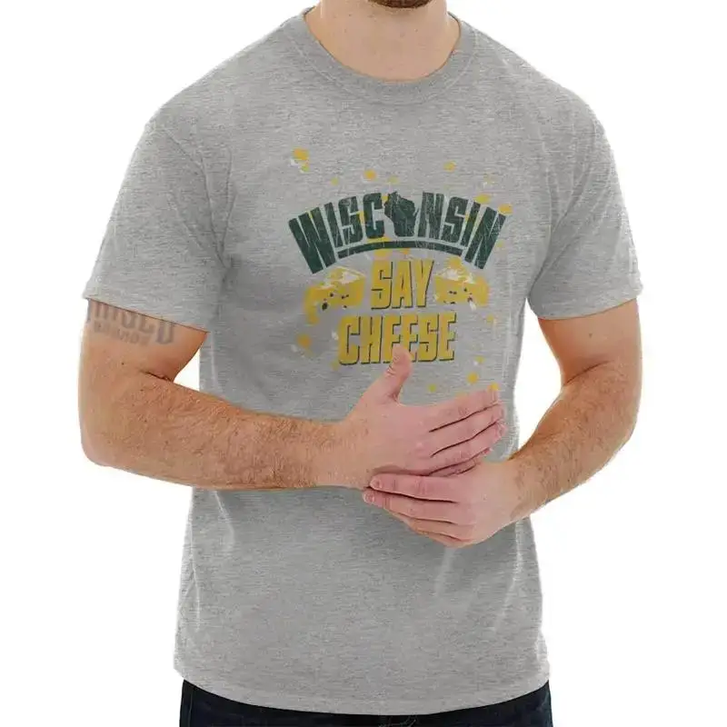 Wisconsin Say Cheese WI Dairyland Cheesehead Souvenir T Shirt Tee